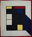 La Coperta III Version 10 ~ Registry #91019<br>Black, red, navy and butter yellow on Silver duppioni silk. Wool batting.<br> 114" x 100" ~ $3800.00 (SOLD)