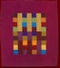 Coperta I v.3 ~ Registry #91059<br>Jewel tones of duppioni silk surrounded by magenta silk border. Iridescent Turquoise silk back. Cotton Batting.<br>94" x 112" ~ $3484.00