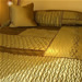 Fringed Trapunta Moss ~ Registry #91099<br>Moss duppioni silk with copper/brown “fringe”. Mocha�silk backing. Double wool batting.<br>98" x 114" ~ $3697.00